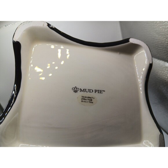 3 Piece Retired Mudpie Pitcher/Vase Trinket Box, Picture Frame Mud Pie Decor - Picture 15 of 15